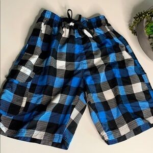 Image Ny Checkered Black & Blue Swim trunks boy large